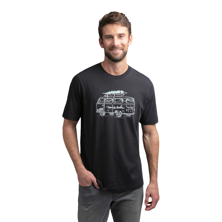 TRAVIS MATHEW MENS CHRISTMAS MISLETOASTED T-SHIRT - BLACK