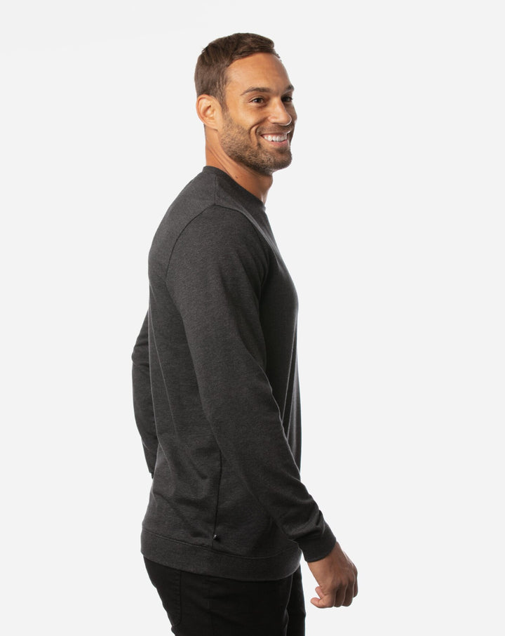 TRAVIS MATHEW MENS FINK 2.0 SWEATER - HEATHER DARK GREY