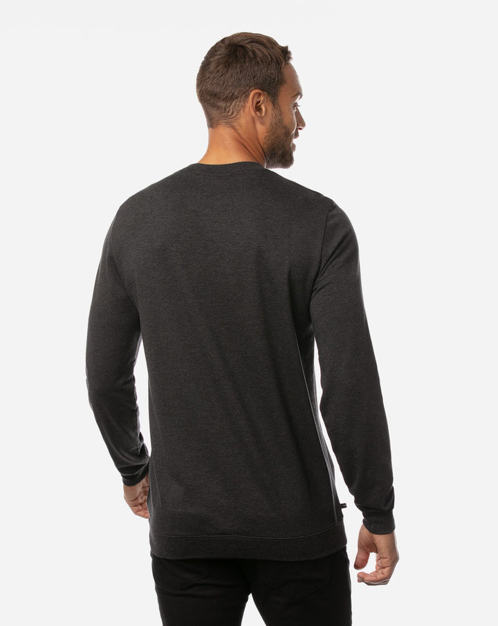 TRAVIS MATHEW MENS FINK 2.0 SWEATER - HEATHER DARK GREY