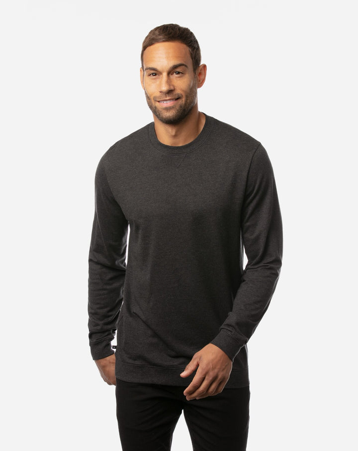 TRAVIS MATHEW MENS FINK 2.0 SWEATER - HEATHER DARK GREY