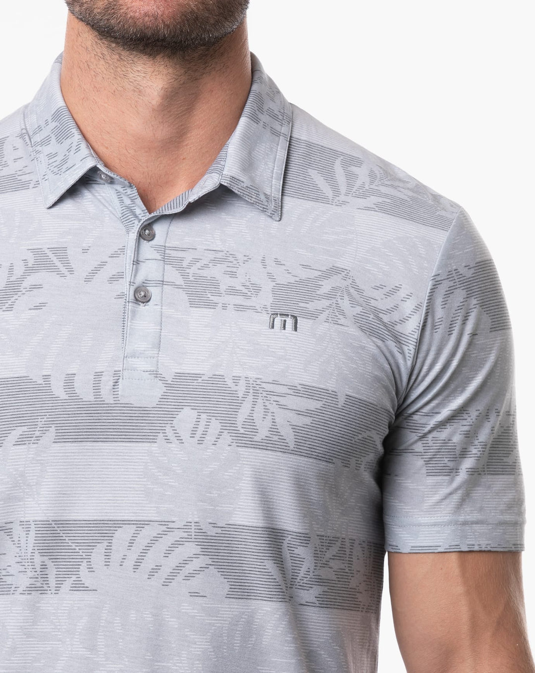 TRAVIS MATHEW MENS BREKKIE POLO - HEATHER LIGHT GREY