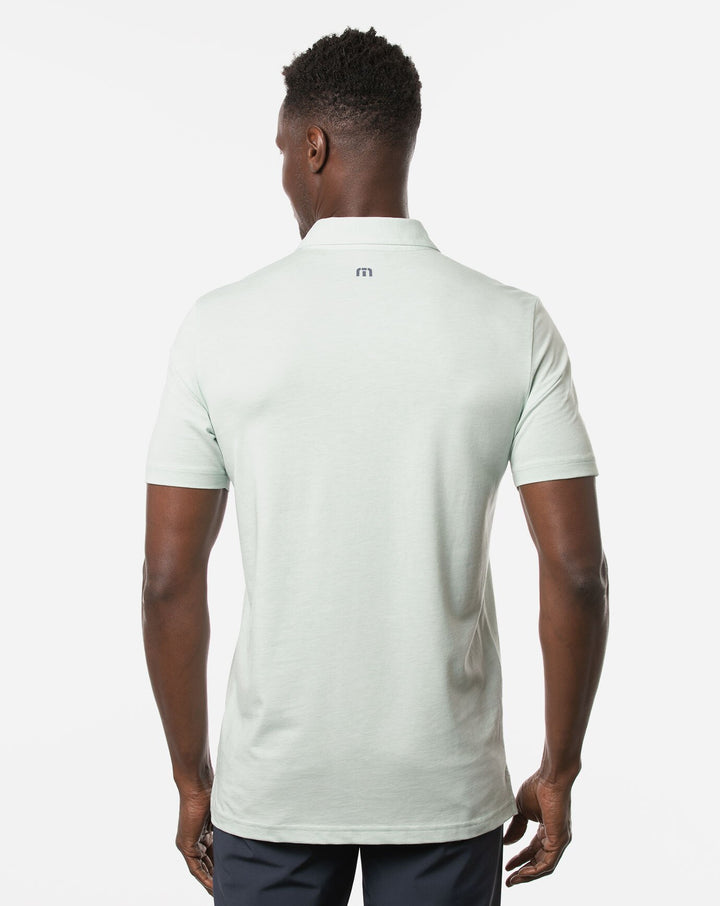 TRAVIS MATHEW MENS INFINITE WISHES POLO - HEATHER NEPTUNE GREEN