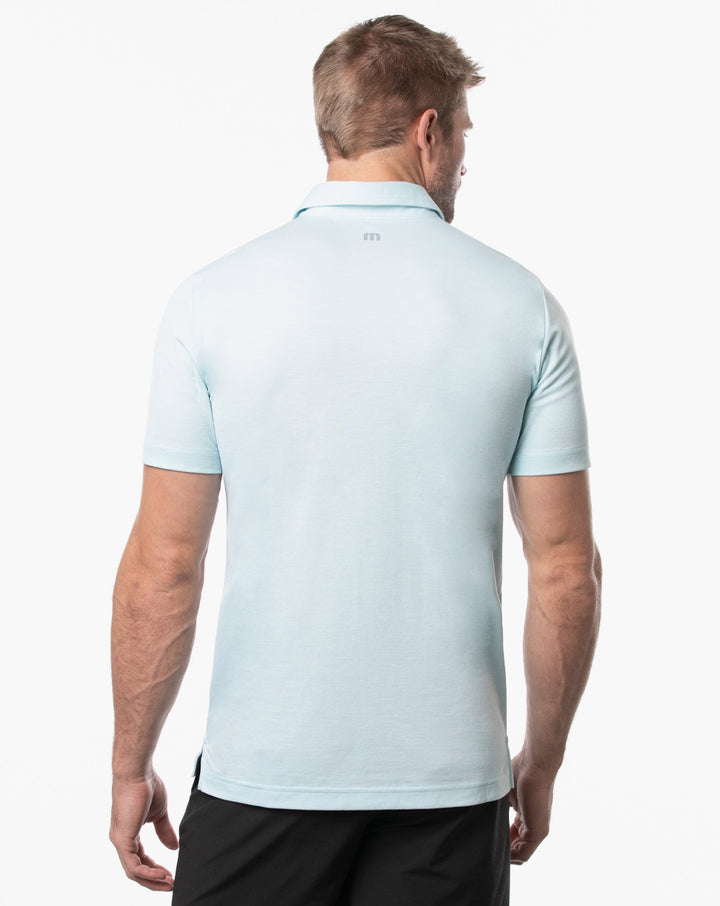 TRAVIS MATHEW MENS HOLE CARD POLO - HEATHER PETIT FOUR