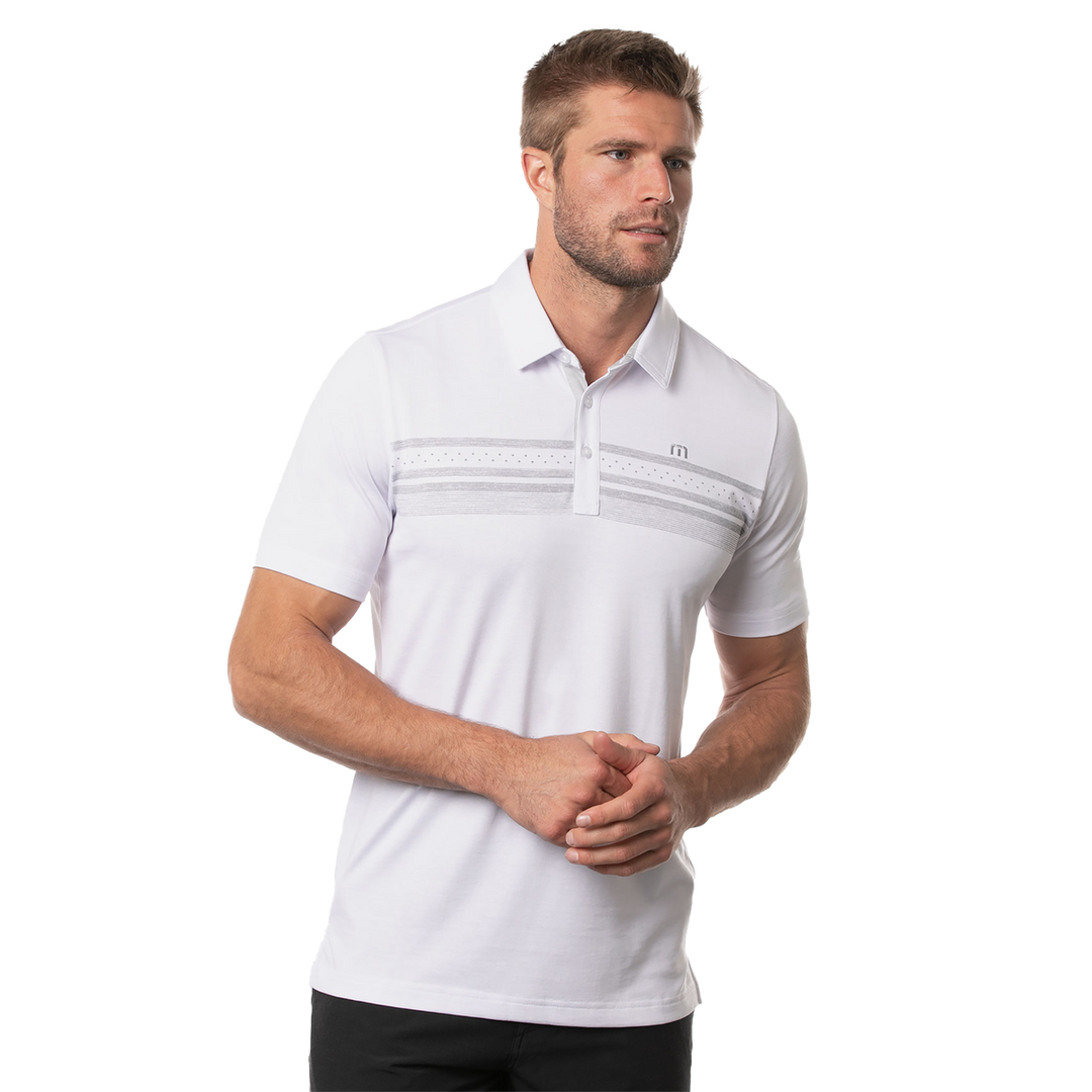 TRAVIS MATHEW MENS JUST ONE MORE POLO - WHITE