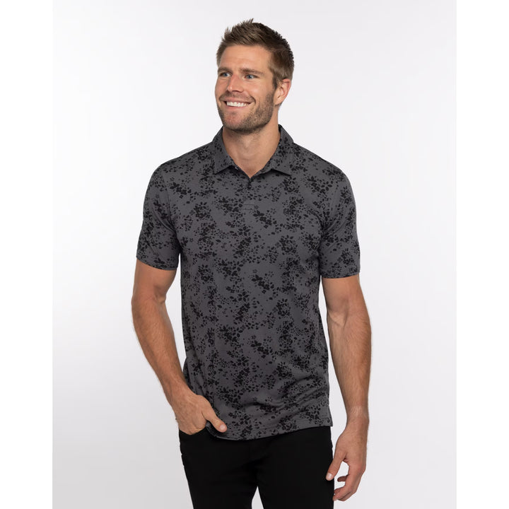 TRAVIS MATHEW MENS A LITTLE SPICE POLO - HEATHER FORGED IRON