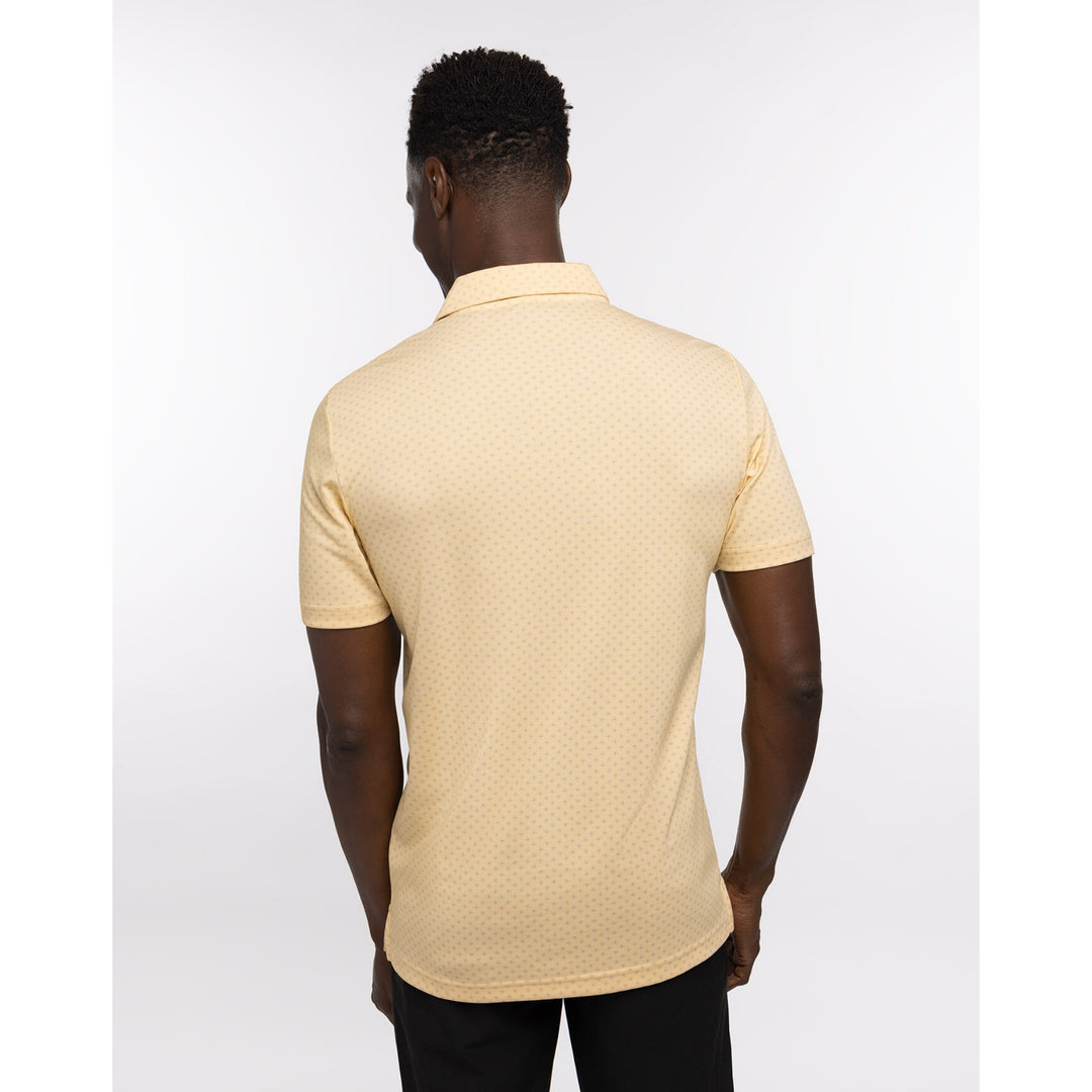 TRAVIS MATHEW MENS BAMBOO CALM POLO - HEATHER GOLDEN CREAM