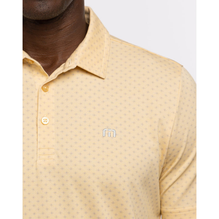 TRAVIS MATHEW MENS BAMBOO CALM POLO - HEATHER GOLDEN CREAM