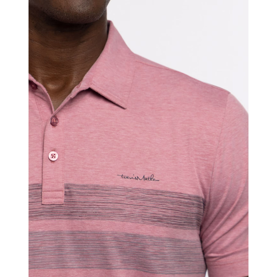 TRAVIS MATHEW MENS KING OF CABO POLO - HEATHER EARTH RED