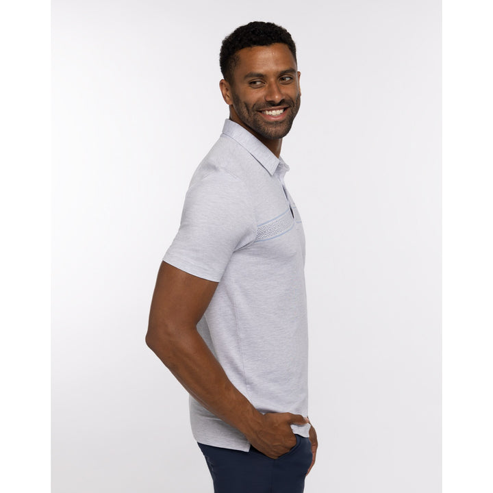 TRAVIS MATHEW NEW LOCAL TIME POLO - HEATHER LIGHT GREY