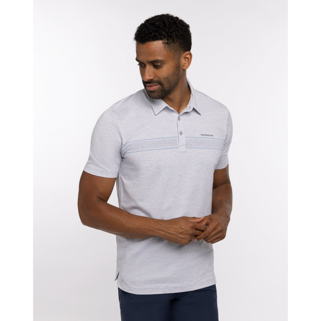 TRAVIS MATHEW NEW LOCAL TIME POLO - HEATHER LIGHT GREY