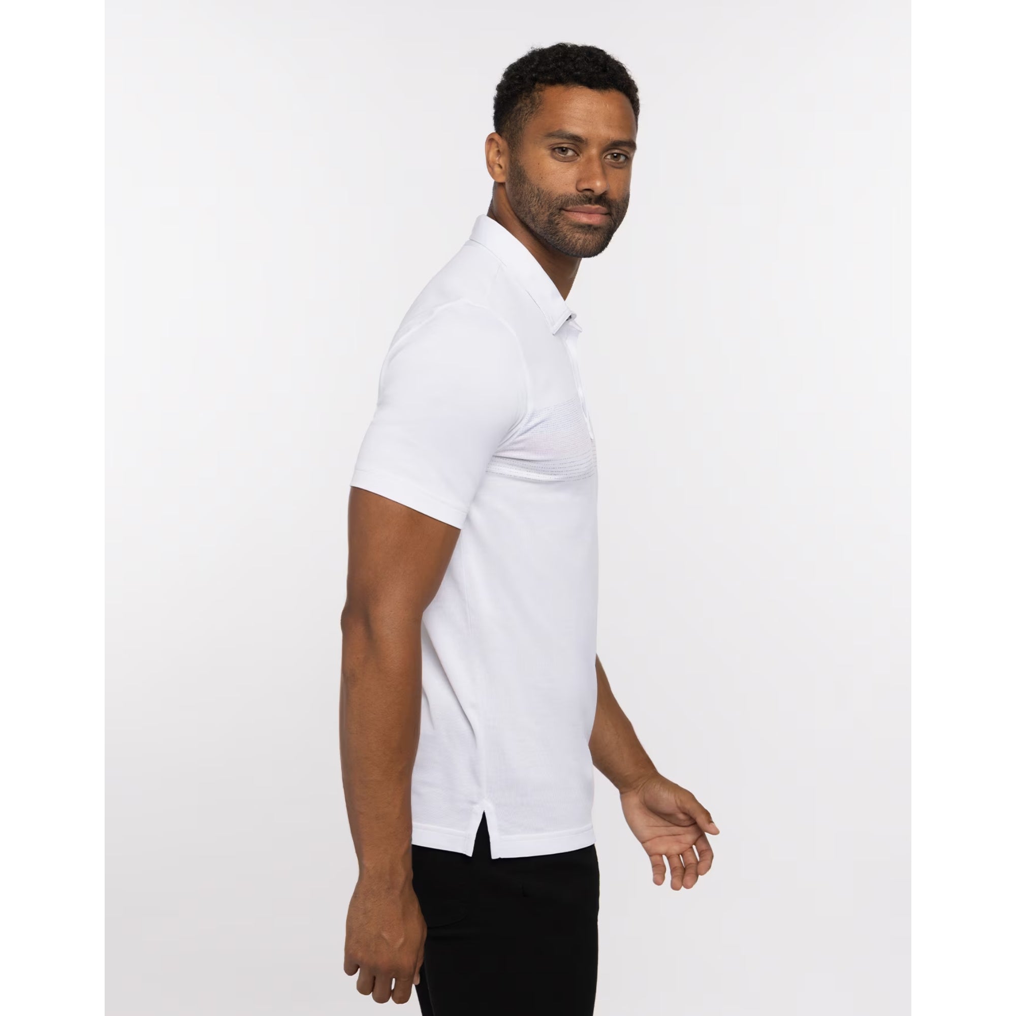 ERECTRICGOLF FIVEBUTTONS POLO WHITE Lサイズ TRAVIS MATHEW MENS GULF SIDE POLO - WHITE | Golf Anything Canada