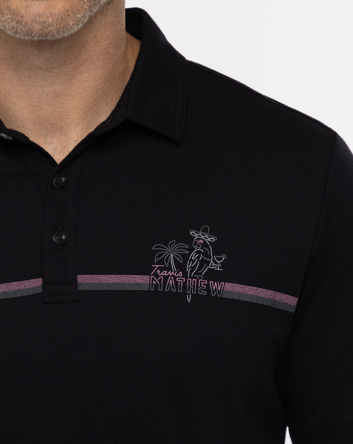 TRAVIS MATHEW MENS HIGH SURF POLO - BLACK