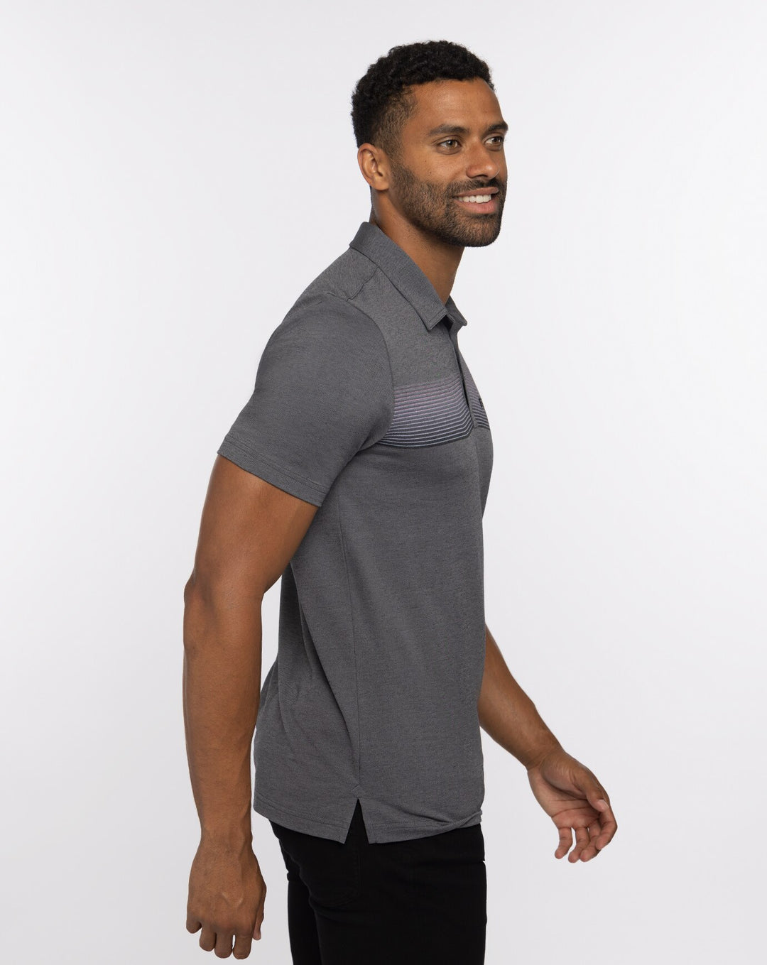 TRAVIS MATHEW MENS HORCHATA POLO - HEATHER DARK GREY