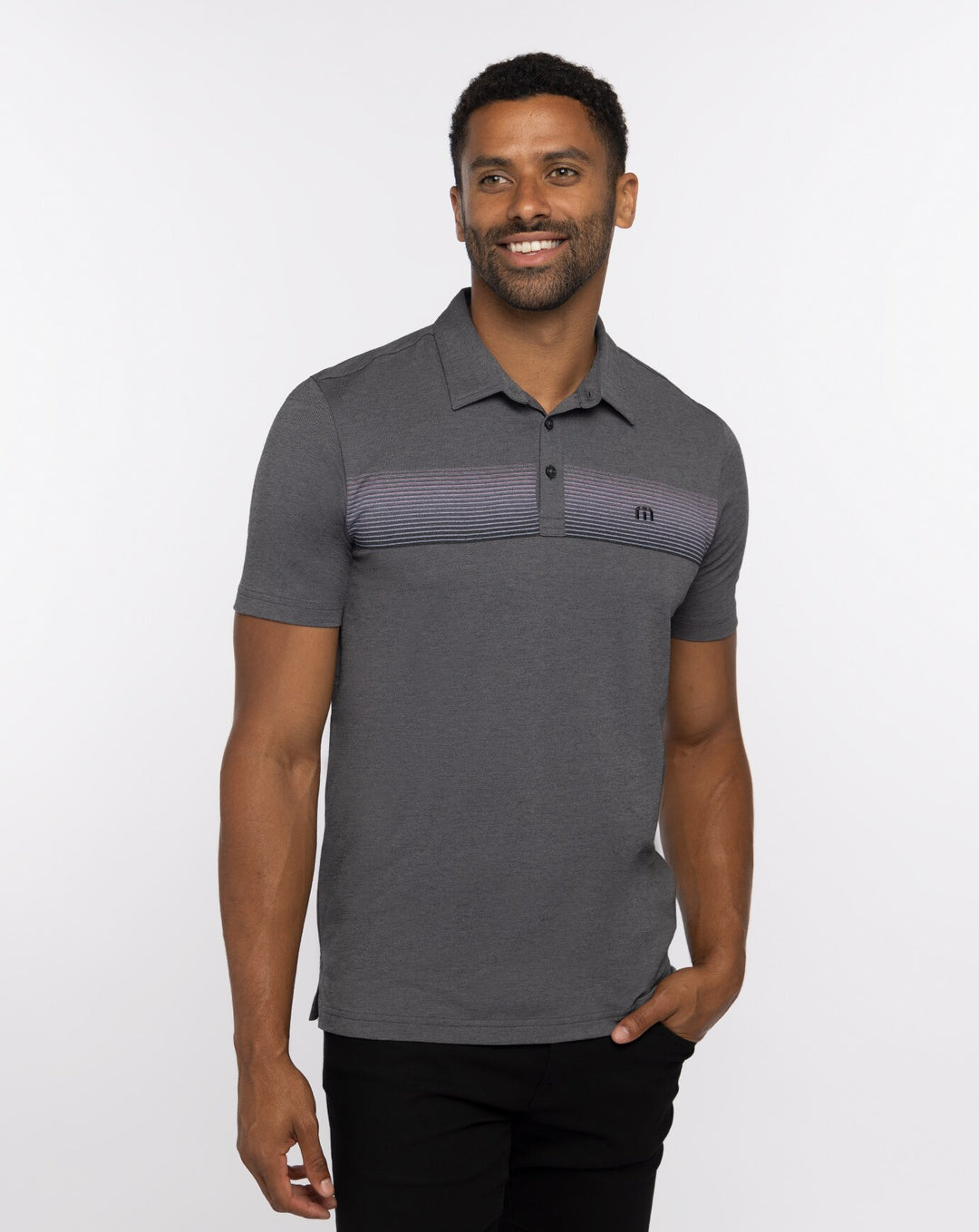 TRAVIS MATHEW MENS HORCHATA POLO - HEATHER DARK GREY