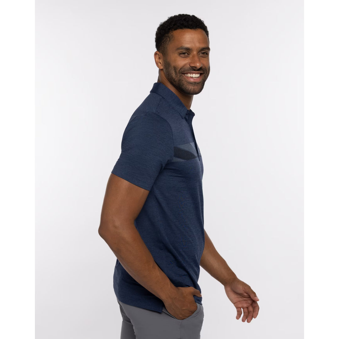 TRAVIS MATHEW MENS GRAND PRIZE POLO - HEATHER NAVY