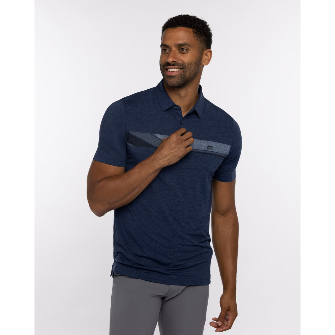 TRAVIS MATHEW MENS GRAND PRIZE POLO - HEATHER NAVY