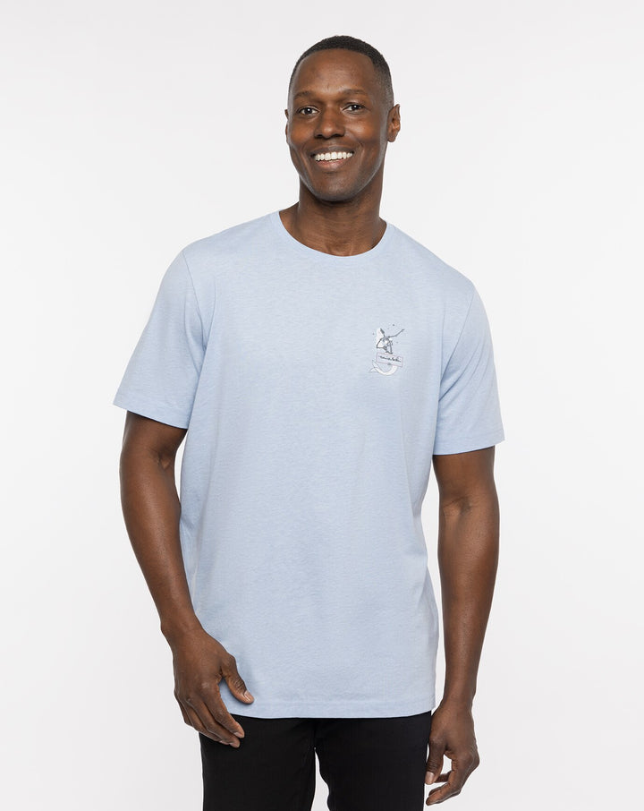 TRAVIS MATHEW MENS SALTY T-SHIRT - HEATHER BEL AIR BLUE