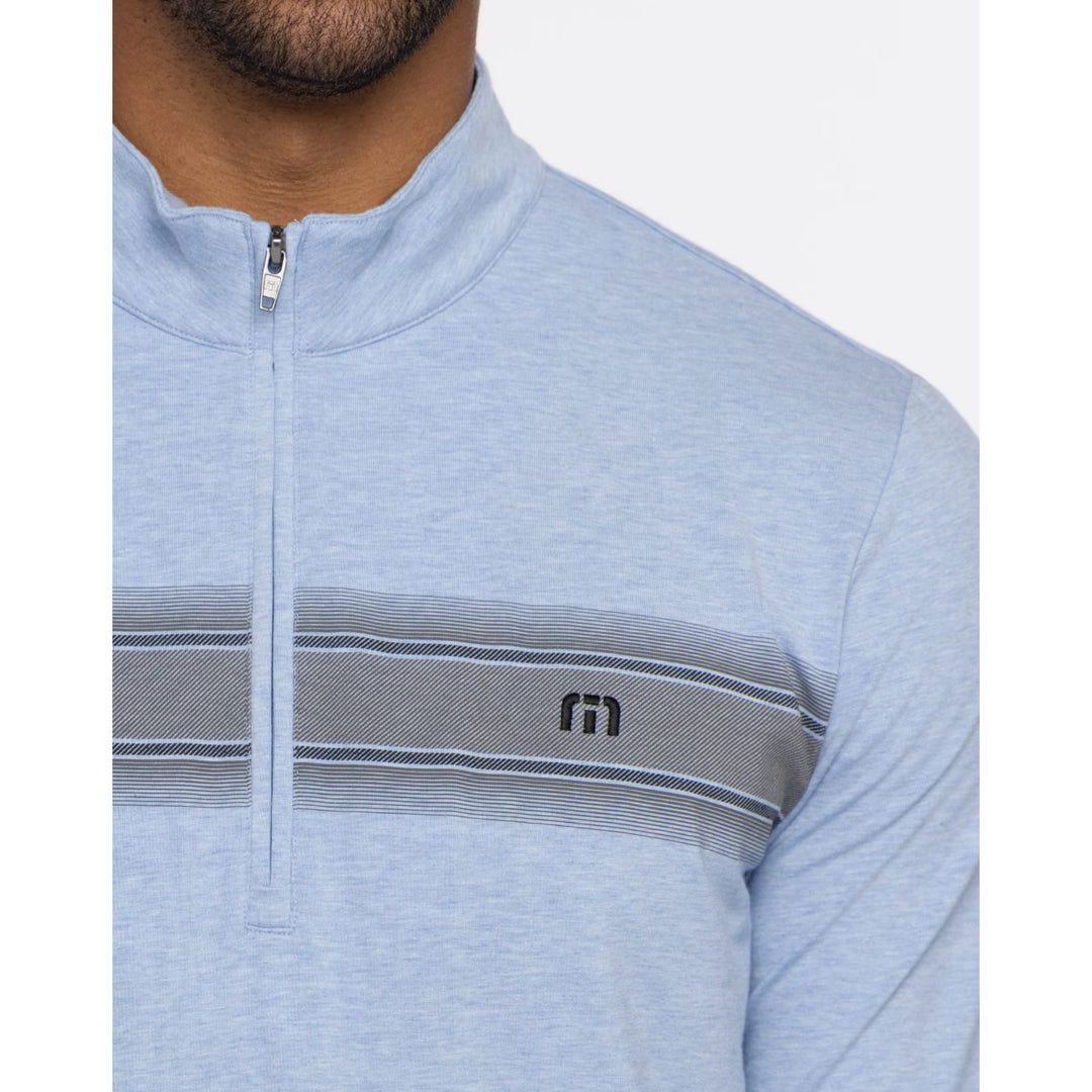 TRAVIS MATHEW MENS TEQUILA SOUR PULLOVER - HEATHER BEL AIR BLUE