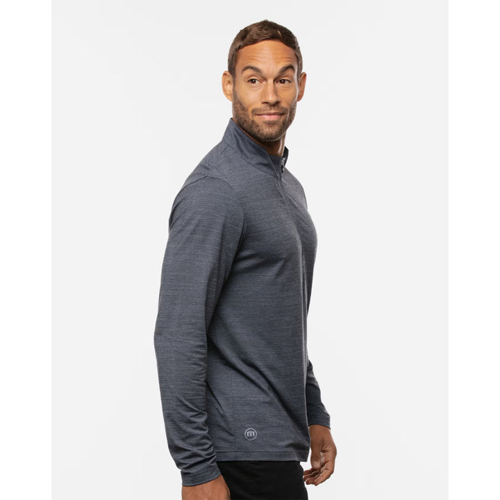 TRAVIS MATHEW MENS HAVASU 2.0 QUARTER ZIP PULLOVER - VINTAGE INDIGO/BLACK