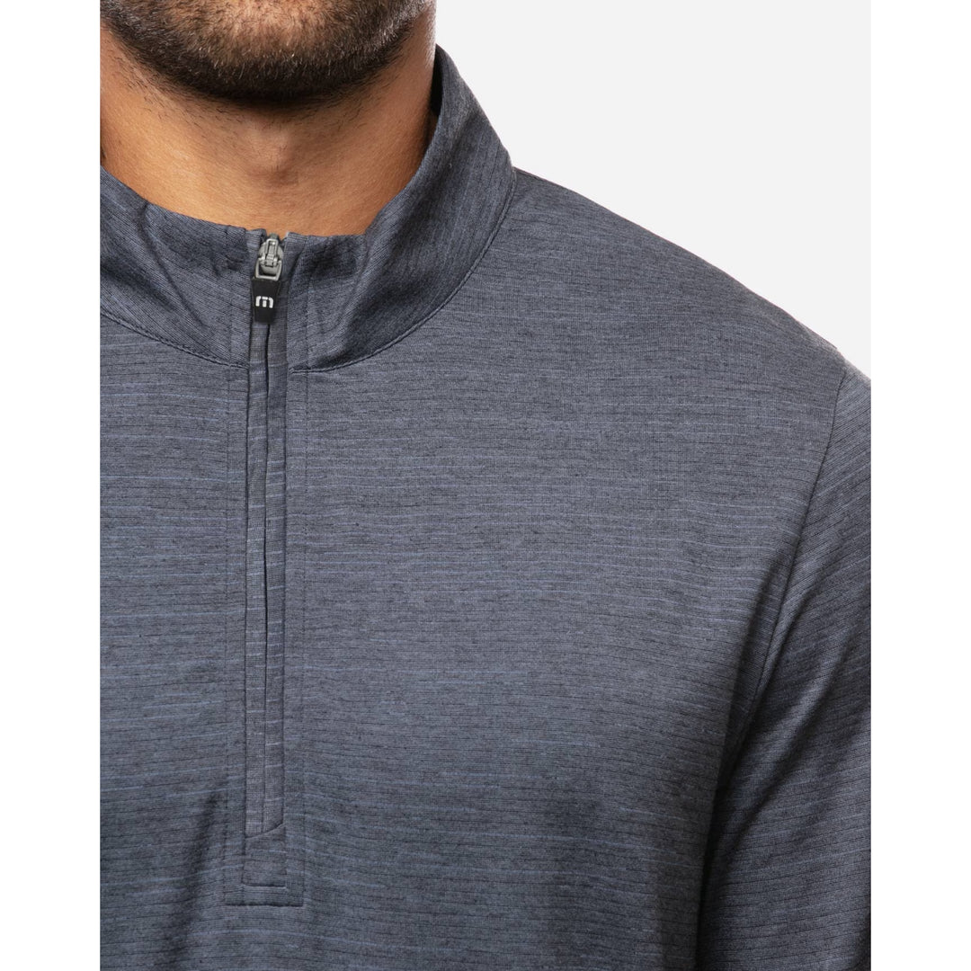 TRAVIS MATHEW MENS HAVASU 2.0 QUARTER ZIP PULLOVER - VINTAGE INDIGO/BLACK