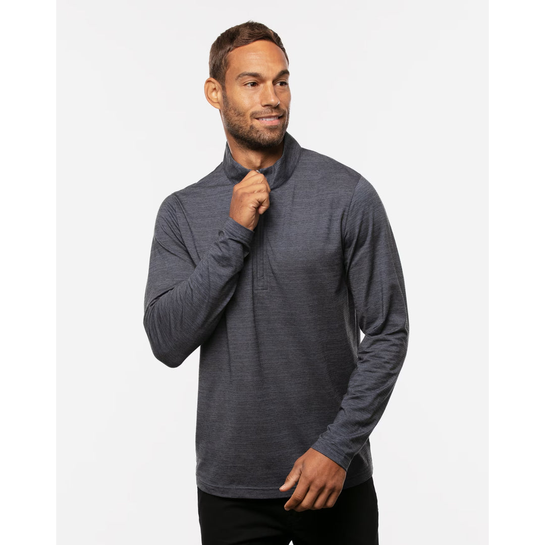 TRAVIS MATHEW MENS HAVASU 2.0 QUARTER ZIP PULLOVER - VINTAGE INDIGO/BLACK