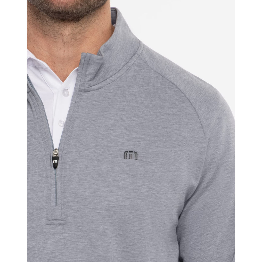 TRAVIS MATHEW MENS UPGRADED PULLOVER - HEATHER GREY