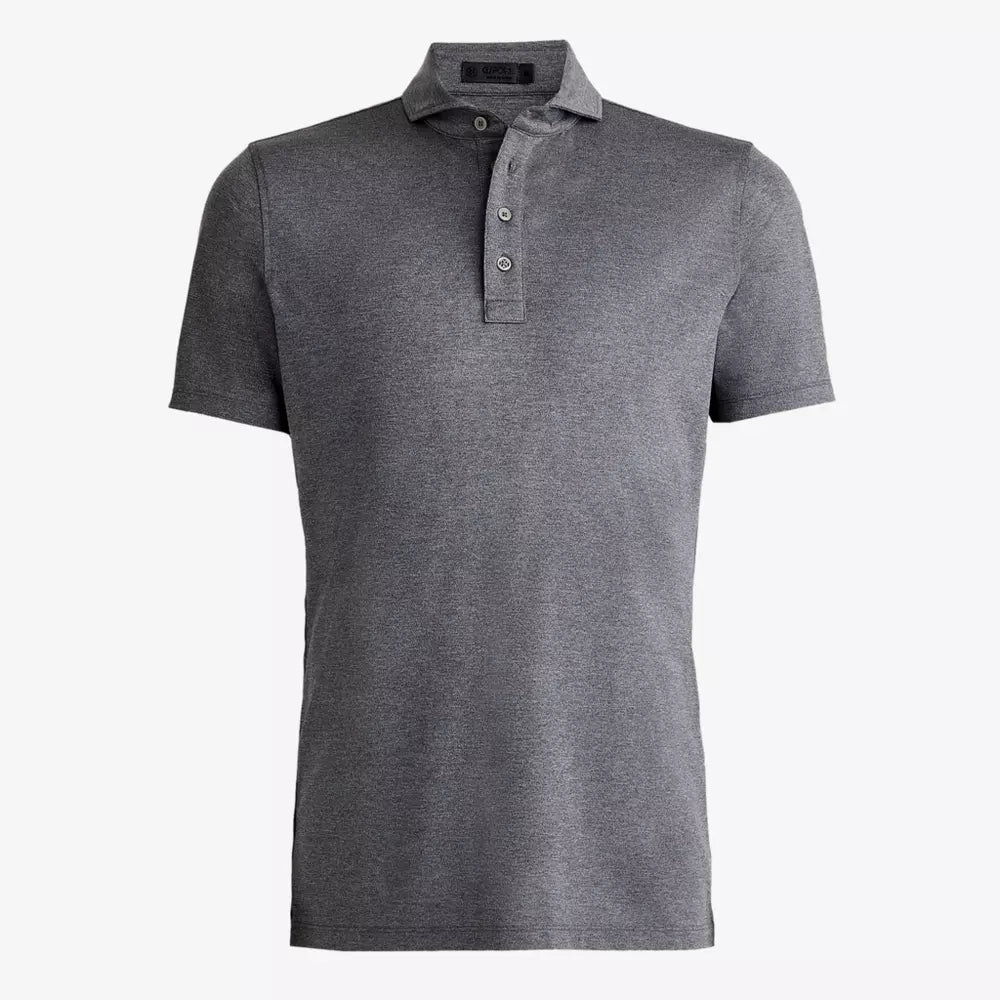 G/FORE MEN'S RIB GUSSET TECH PIQUÉ MODERN SPREAD COLLAR POLO - HEATHER GREY