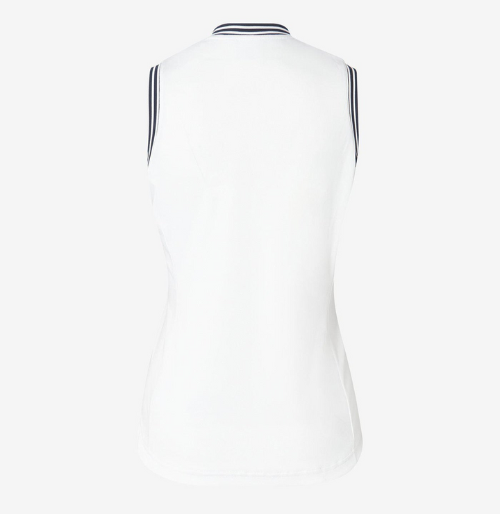 Cross Women's NOSTALGIA Sleeveless Polo - WHITE / NAVY TRIM
