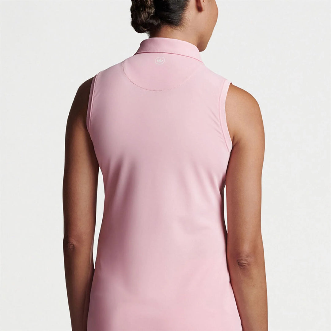 Peter Millar Womens Banded Sport Mesh Sleeveless Polo - PALMER PINK