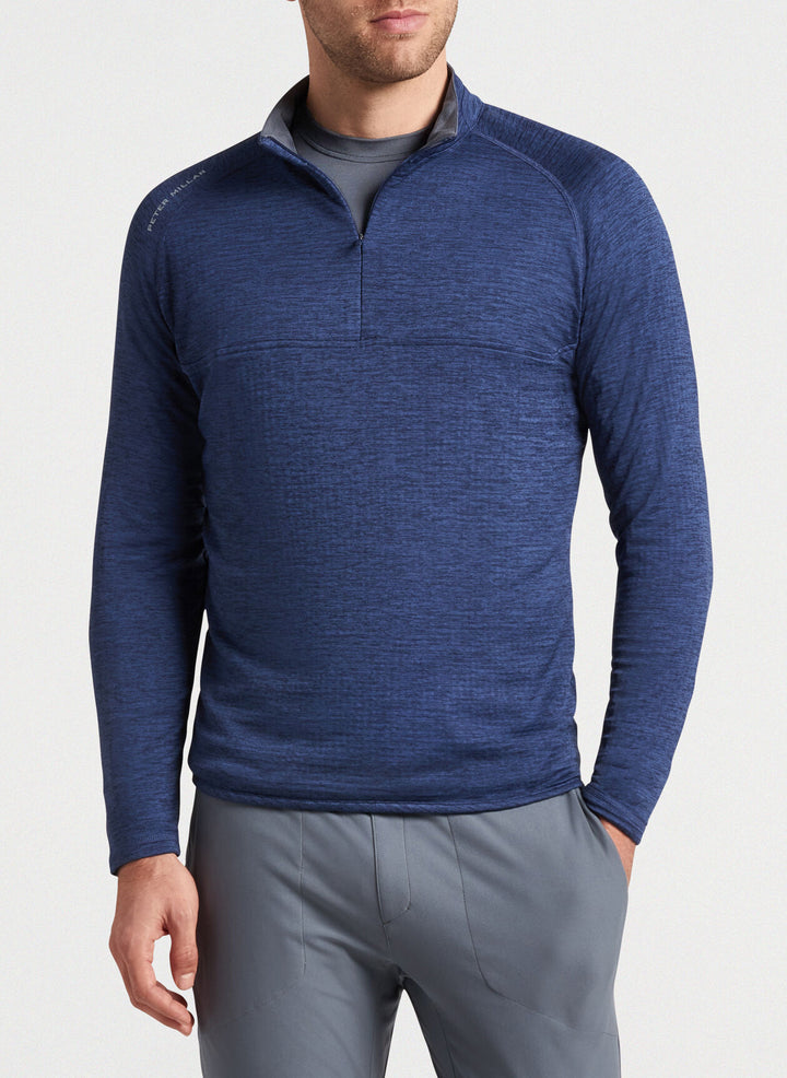 Peter Millar Mens Performance Quarter-Zip - NAVY