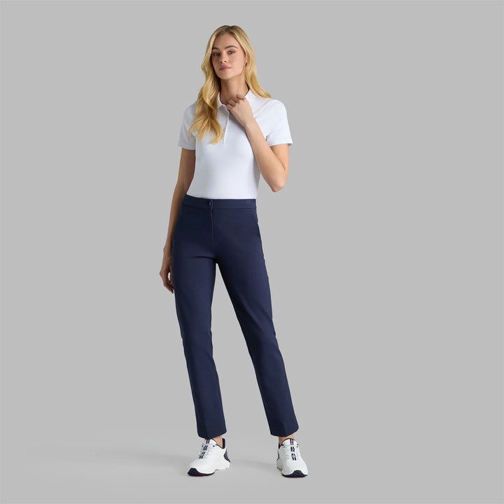 G/FORE WOMENS RIBBED TECH NYLON POLO - SNOW