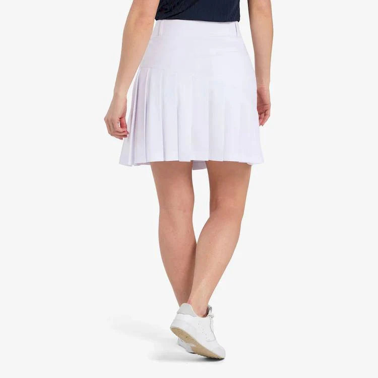 Cross Women's Solid Pleat Skort  - WHITE