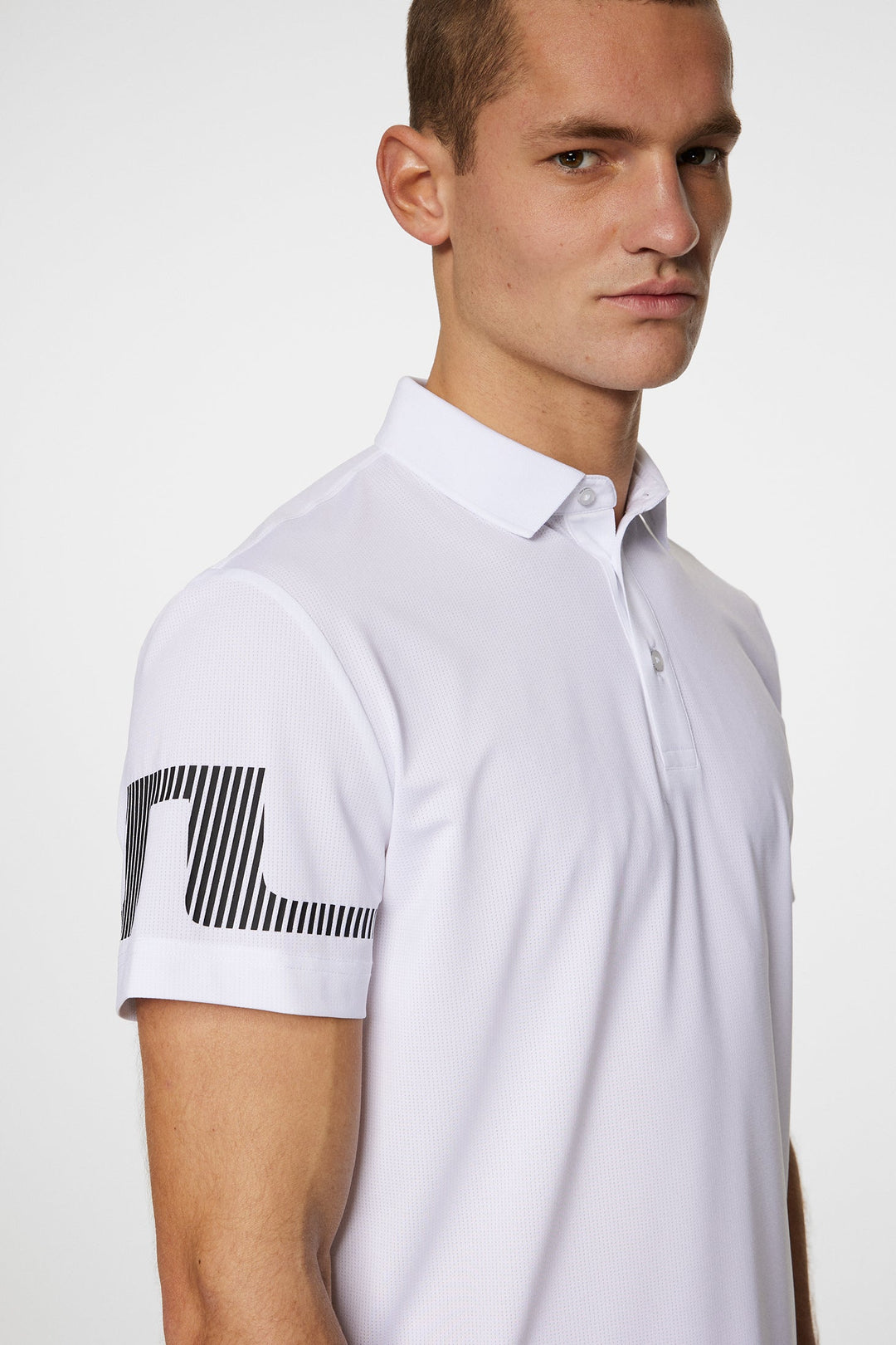 J.Lindeberg Men's HEATH STRIKE Golf Polo - WHITE