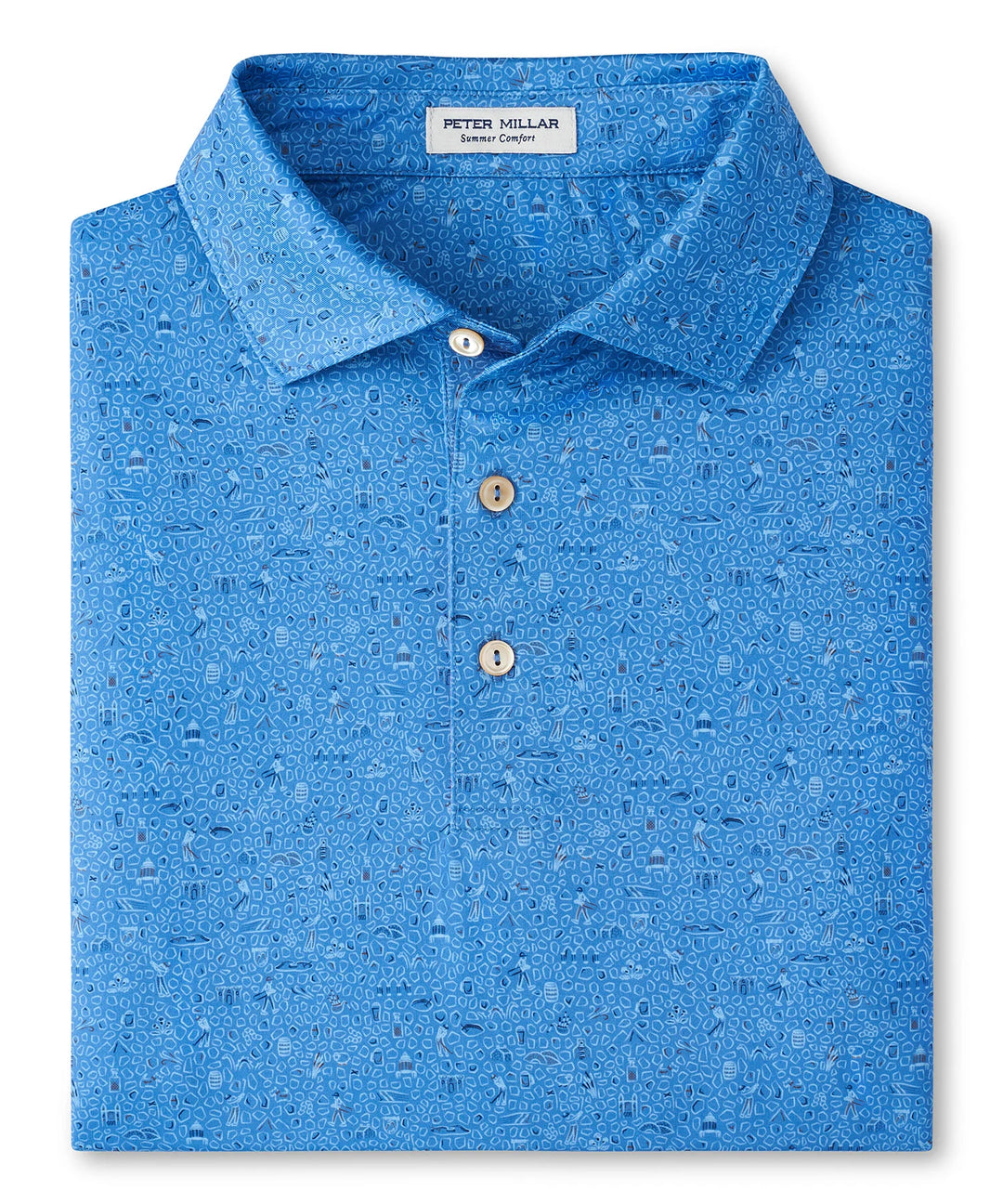 Peter Millar Men's Classic Fit Scotland Links Performance Jersey Polo - EVENING TIDE
