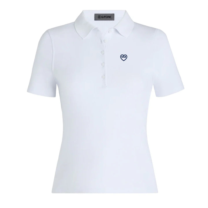 G/FORE WOMENS RIBBED TECH NYLON POLO - SNOW