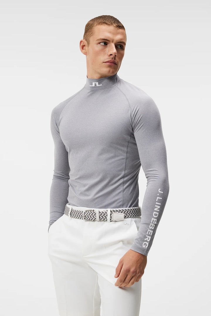 J.Lindeberg Mens Aello Soft Compression Layer - GREY MELANGE