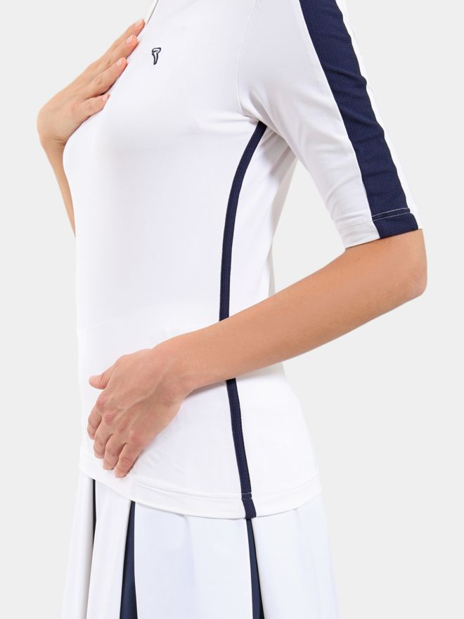 Chervo Women's ATOLLI 3/4 Sleeve Polo - WHITE