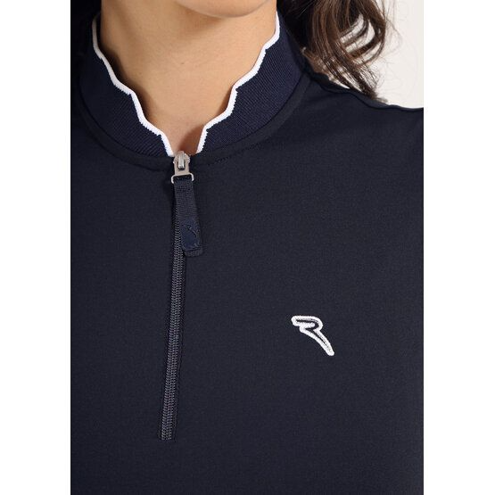 Chervo Women's ASTEROIDE Quarter Zip Sleeveless Polo - NAVY