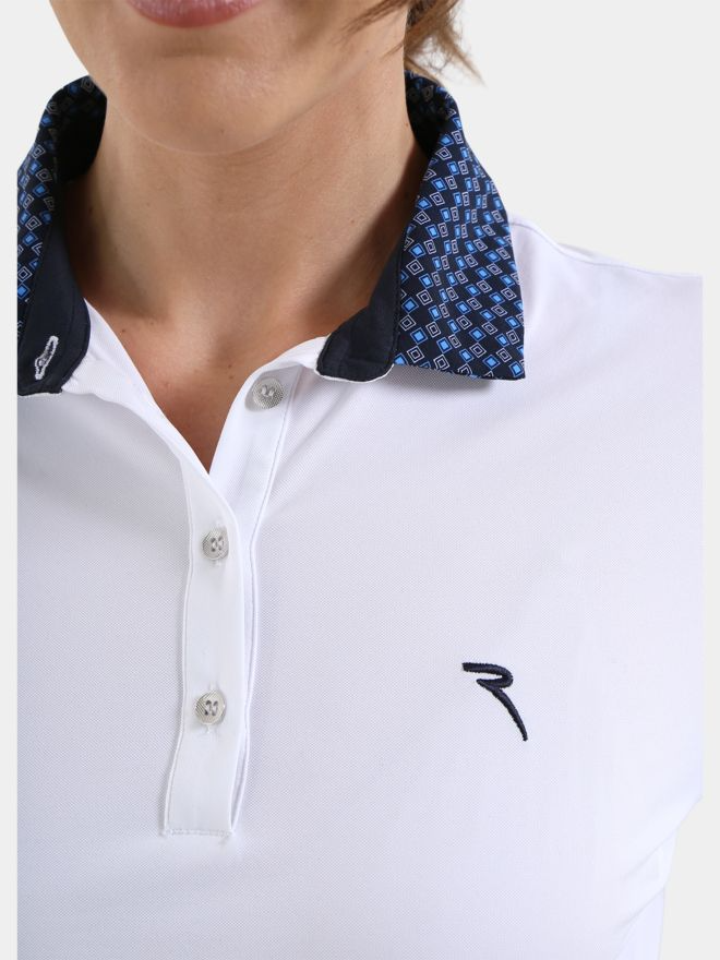 Chervo Women's ALLUME 3/4 Sleeve Pique Polo - WHITE