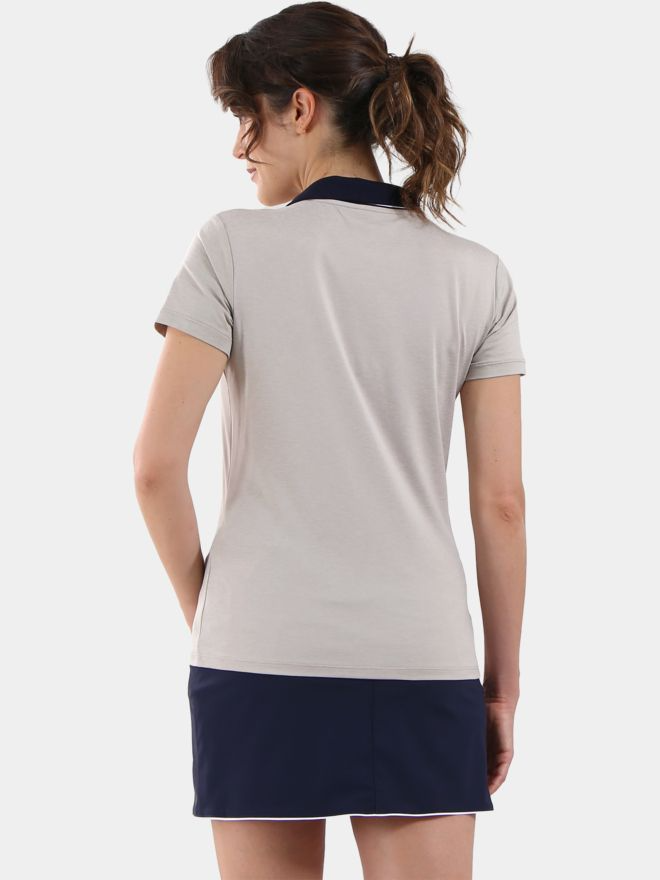 Chervo Women's AMBROSE Short Sleeve Lightweight Polo - BEIGE