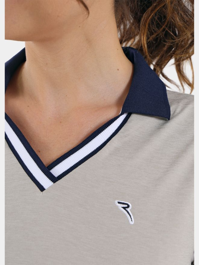 Chervo Women's AMBROSE Short Sleeve Lightweight Polo - BEIGE