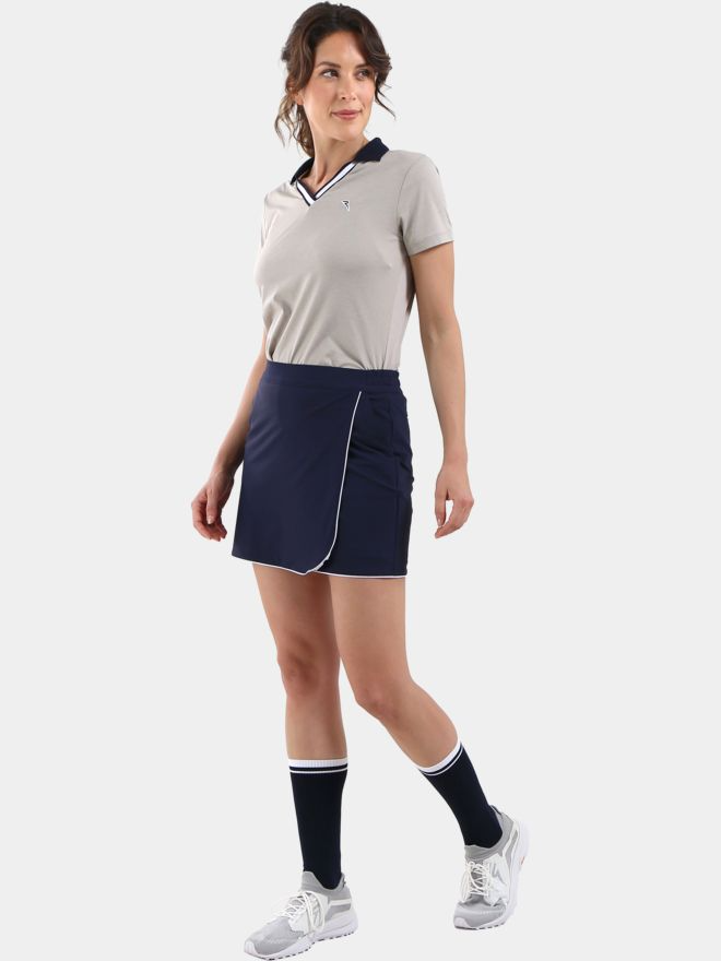 Chervo Women's AMBROSE Short Sleeve Lightweight Polo - BEIGE