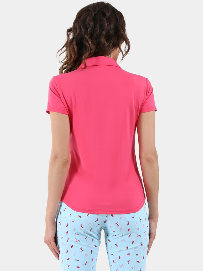 Chervo Women's ASHER Short Sleeve Lightweight Polo - PINK