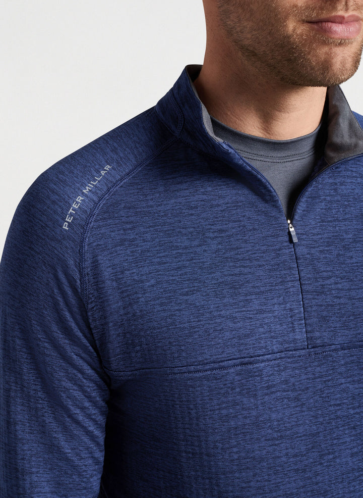 Peter Millar Mens Performance Quarter-Zip - NAVY