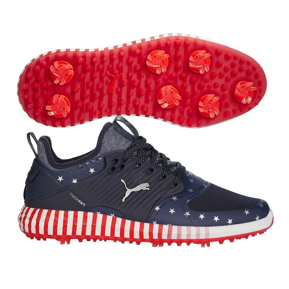 Puma Men's TOUR LTD EDITION PRESIDENTS CUP IGINITE PWRAdapt Caged Golf Shoes- STAR SPANGLED