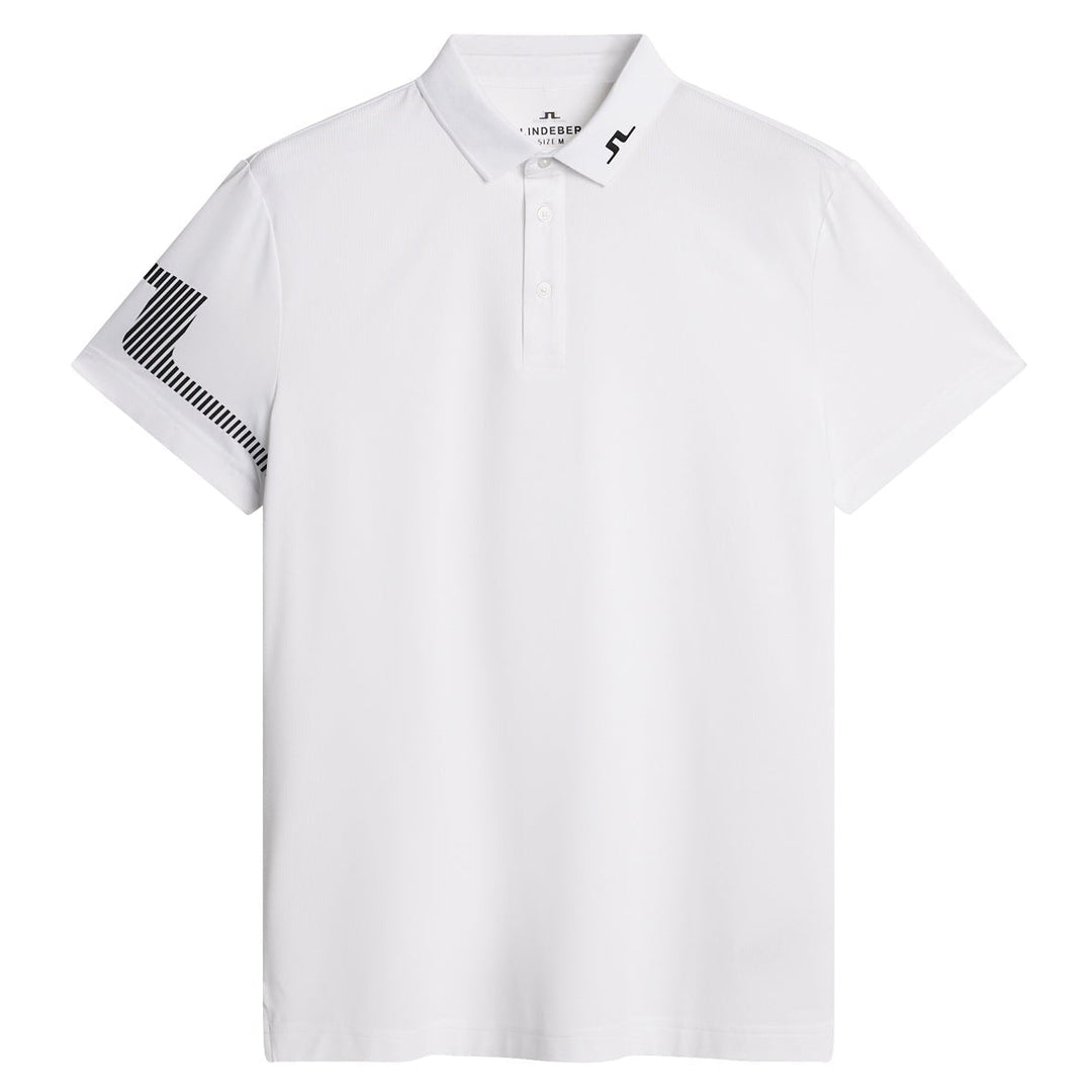 J.Lindeberg Men's HEATH STRIKE Golf Polo - WHITE