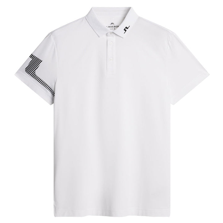 J.Lindeberg Men's HEATH STRIKE Golf Polo - WHITE