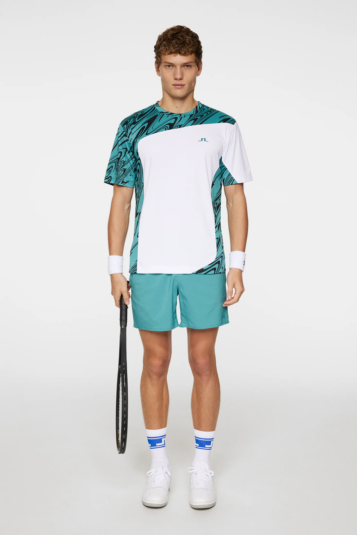 J.Lindeberg Mens Niccolo T-Shirt - LIQUIFY TEAL BLACK