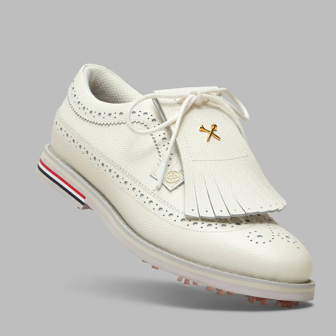 G/FORE WOMEN'S GALLIVANTER LEATHER LONGWING KILTIE GOLF SHOE - SNOW