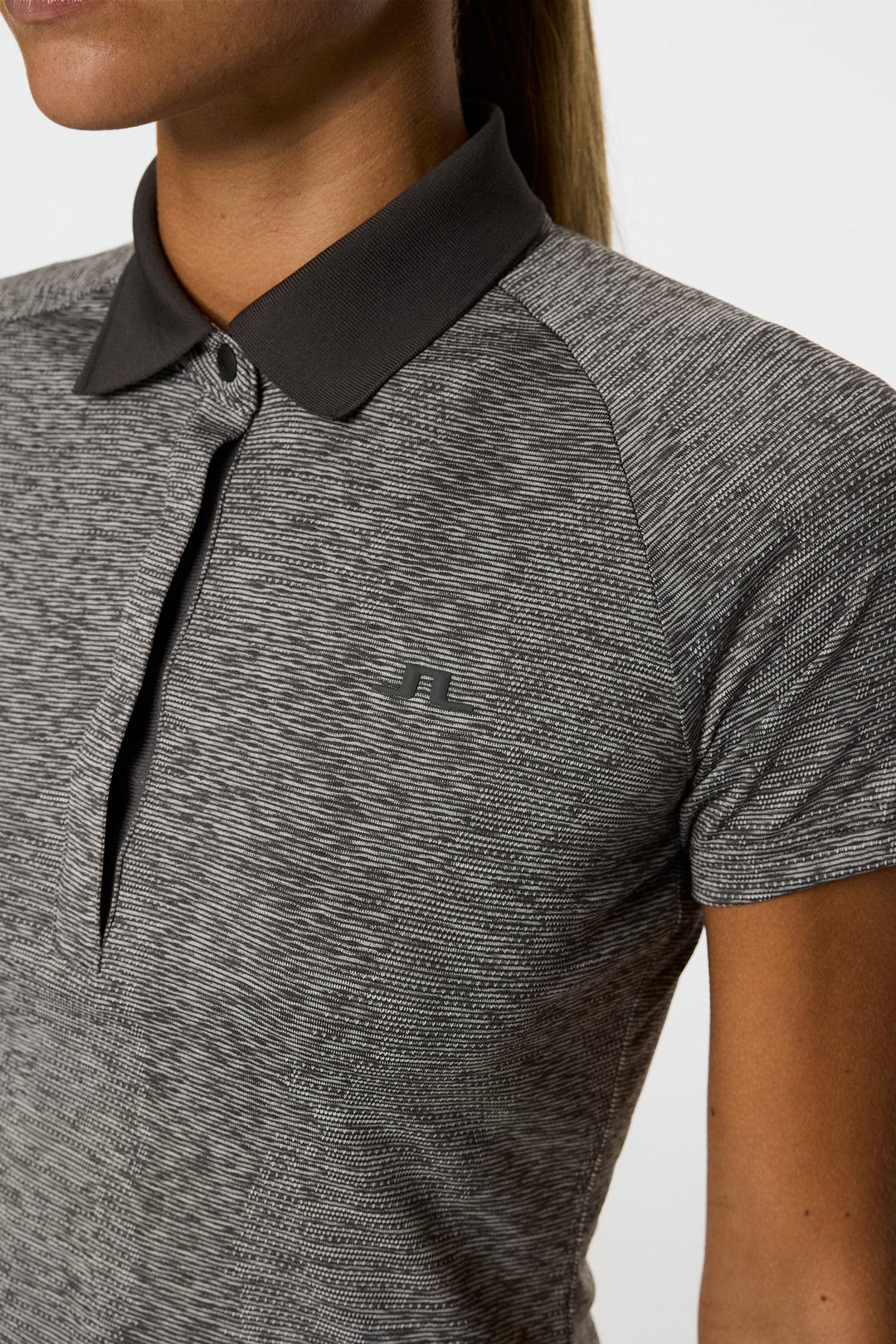 J.Lindeberg Women's MINNIE Polo - DARK GREY MELANGE